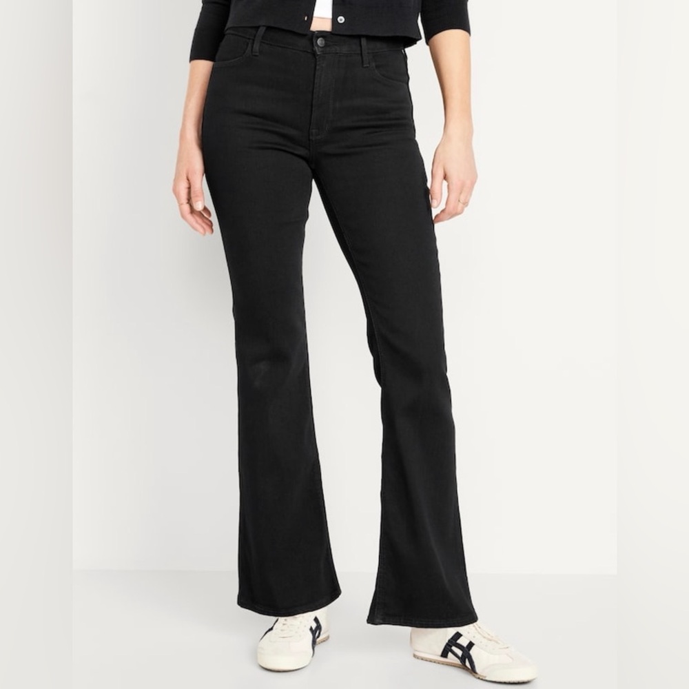 Black High Waist Flare Leg Jeans | Old Navy | Size 10